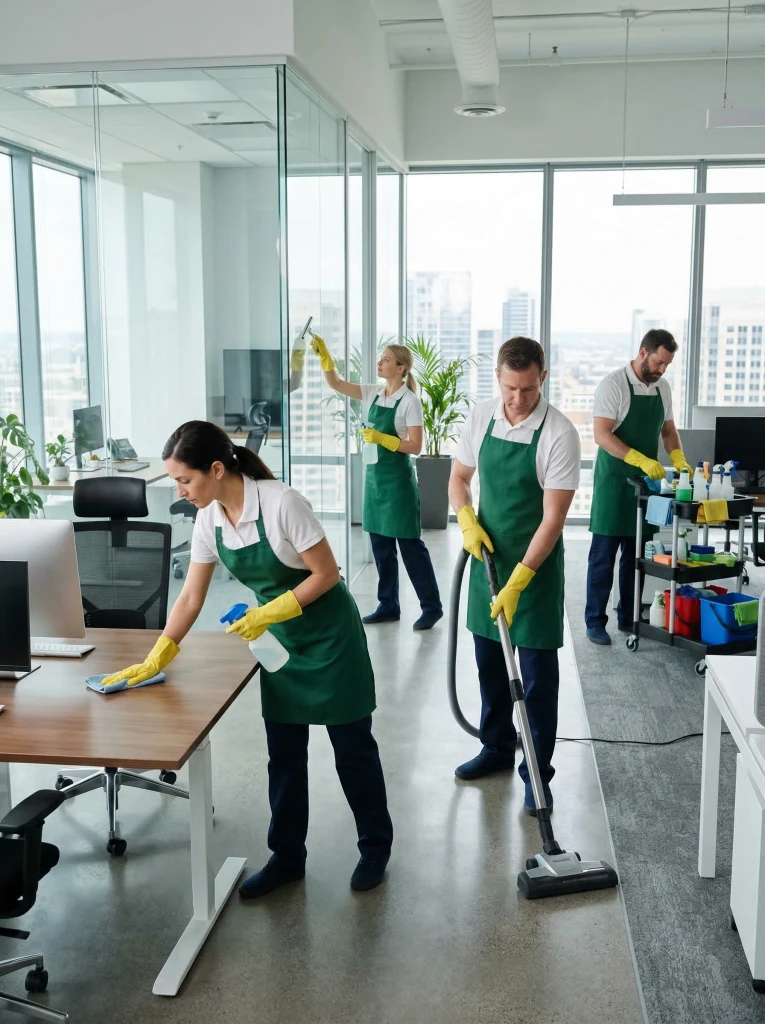 A cleaning team arriving at a house with their equipment